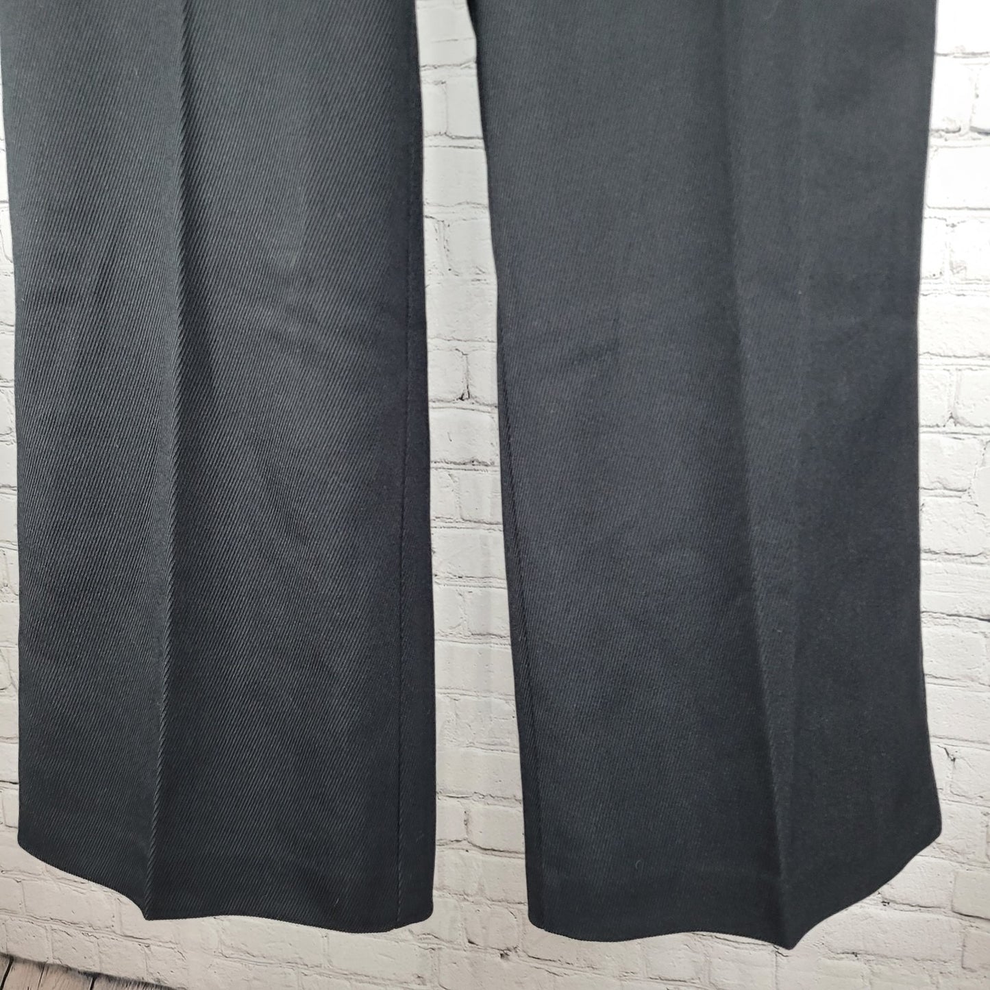 NWT Ann Taylor Black Ribbed High Rise Wide Leg Curvy Dress Pants Size 12 (34x31)