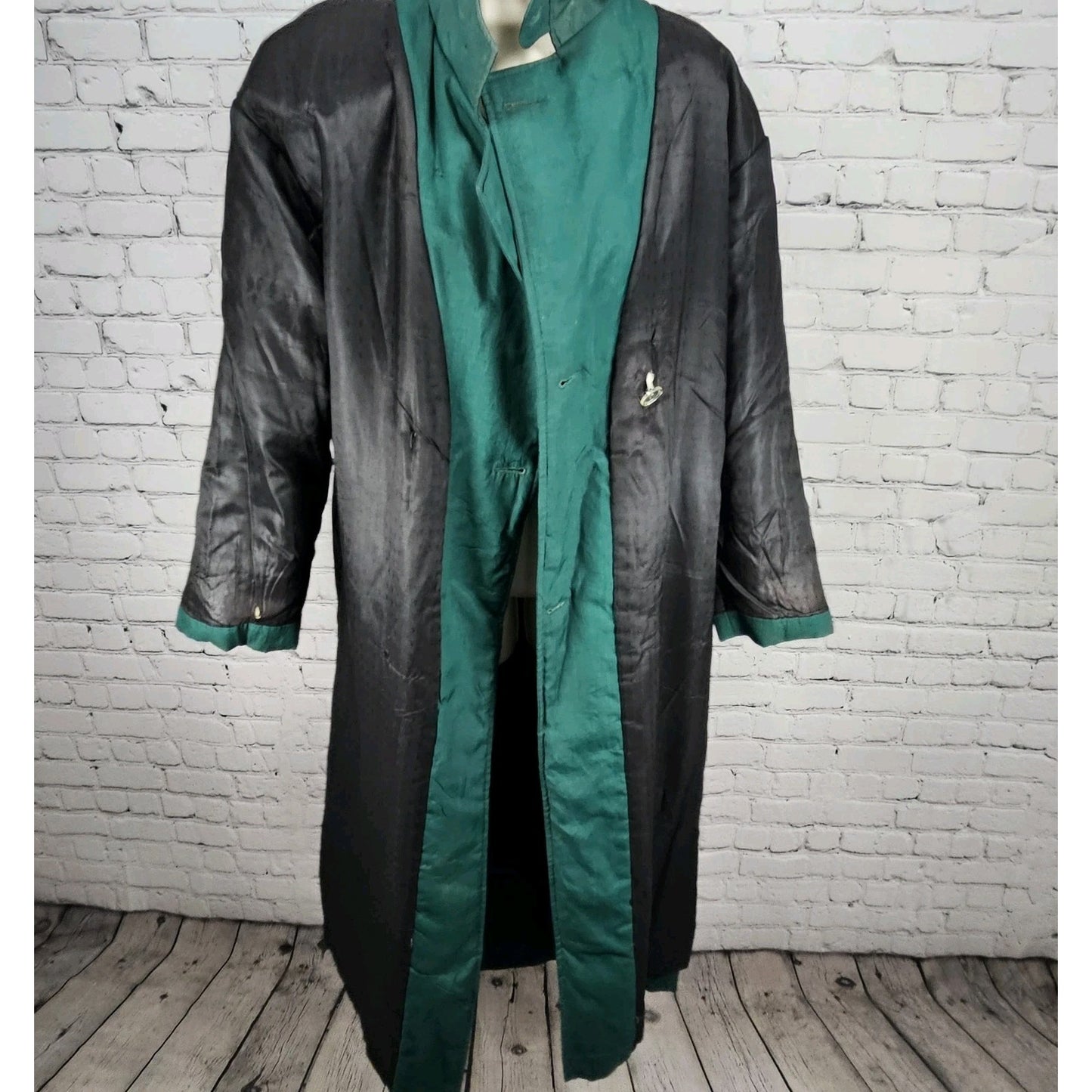 VTG Irving Posluns Green Double Breasted Belted Insulated Trench Coat 9/10
