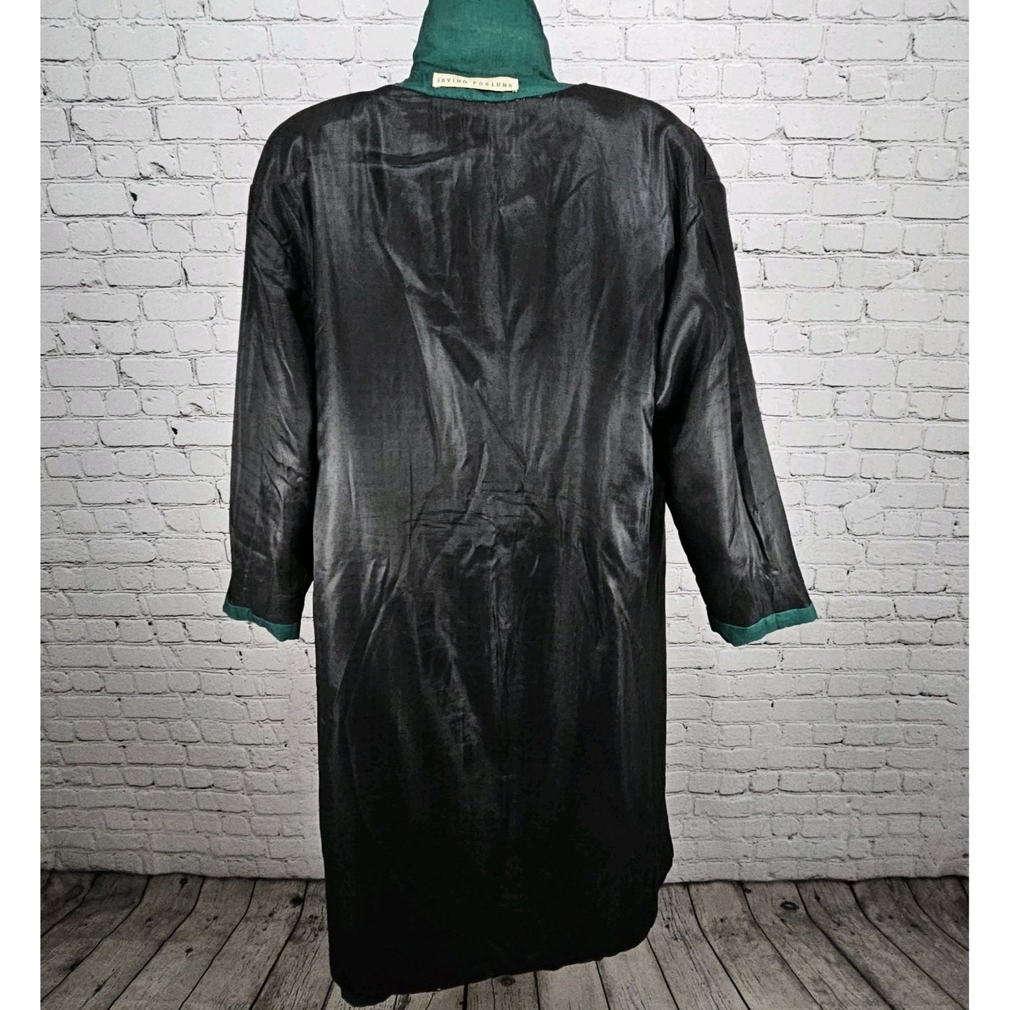 VTG Irving Posluns Green Double Breasted Belted Insulated Trench Coat 9/10