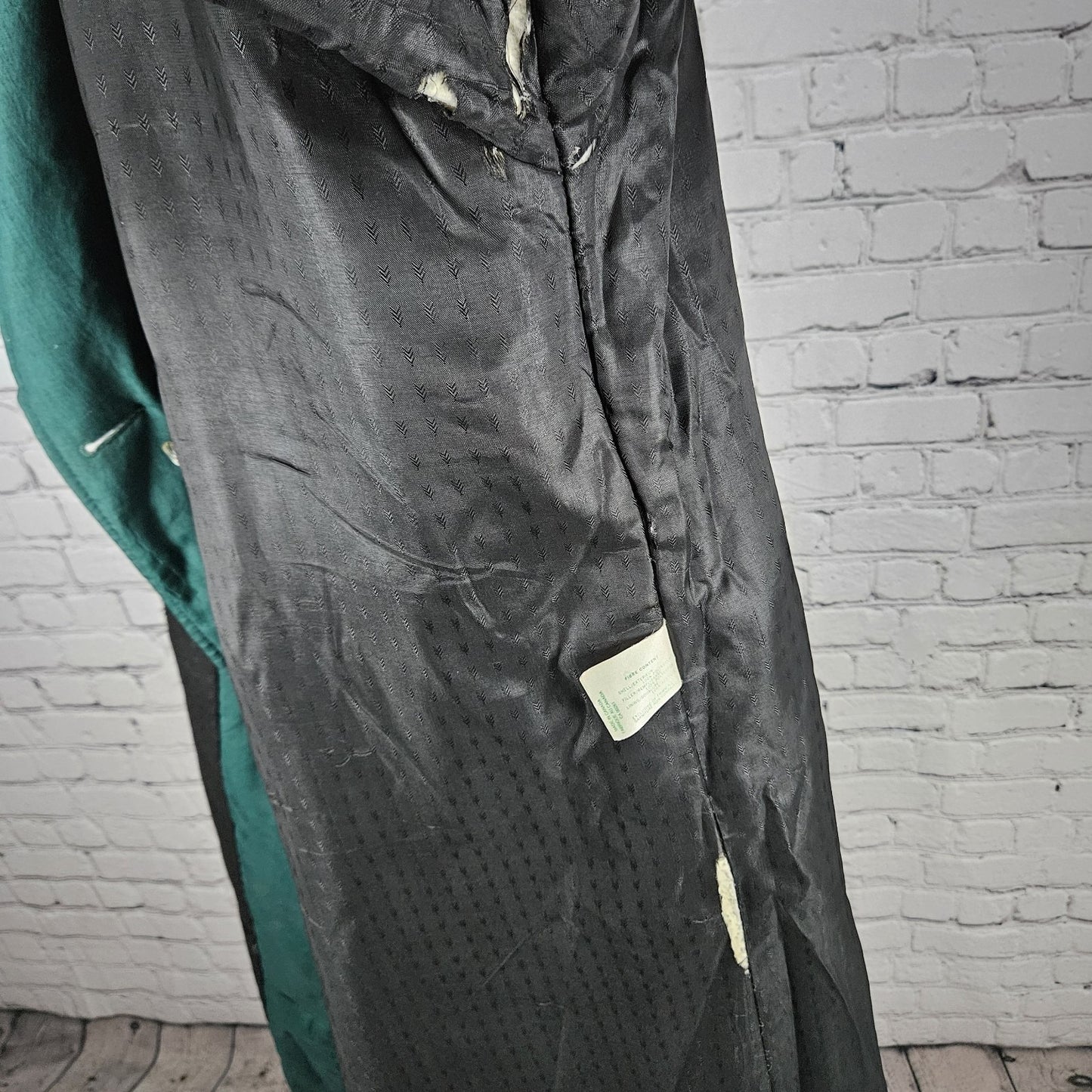 VTG Irving Posluns Green Double Breasted Belted Insulated Trench Coat 9/10