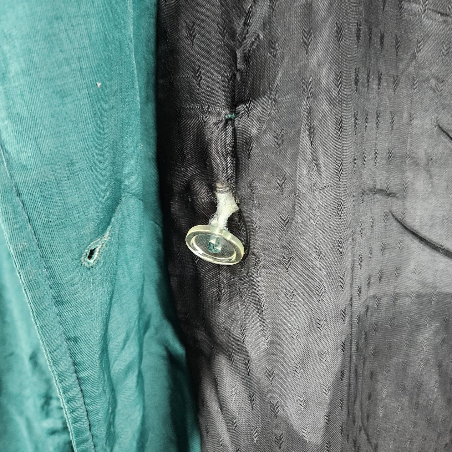 VTG Irving Posluns Green Double Breasted Belted Insulated Trench Coat 9/10