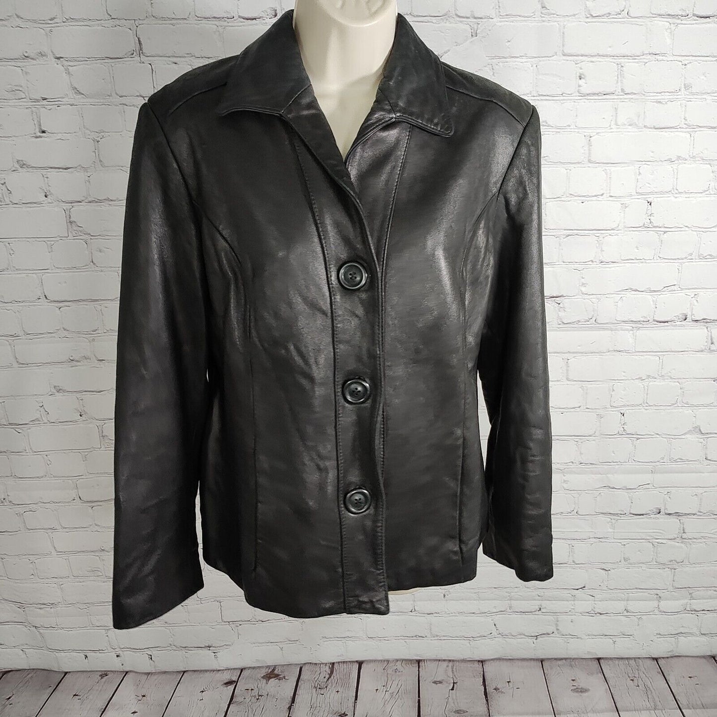 Preston & York Genuine Lamb Skin Lined Biker Style Short Jacket Women's Size M