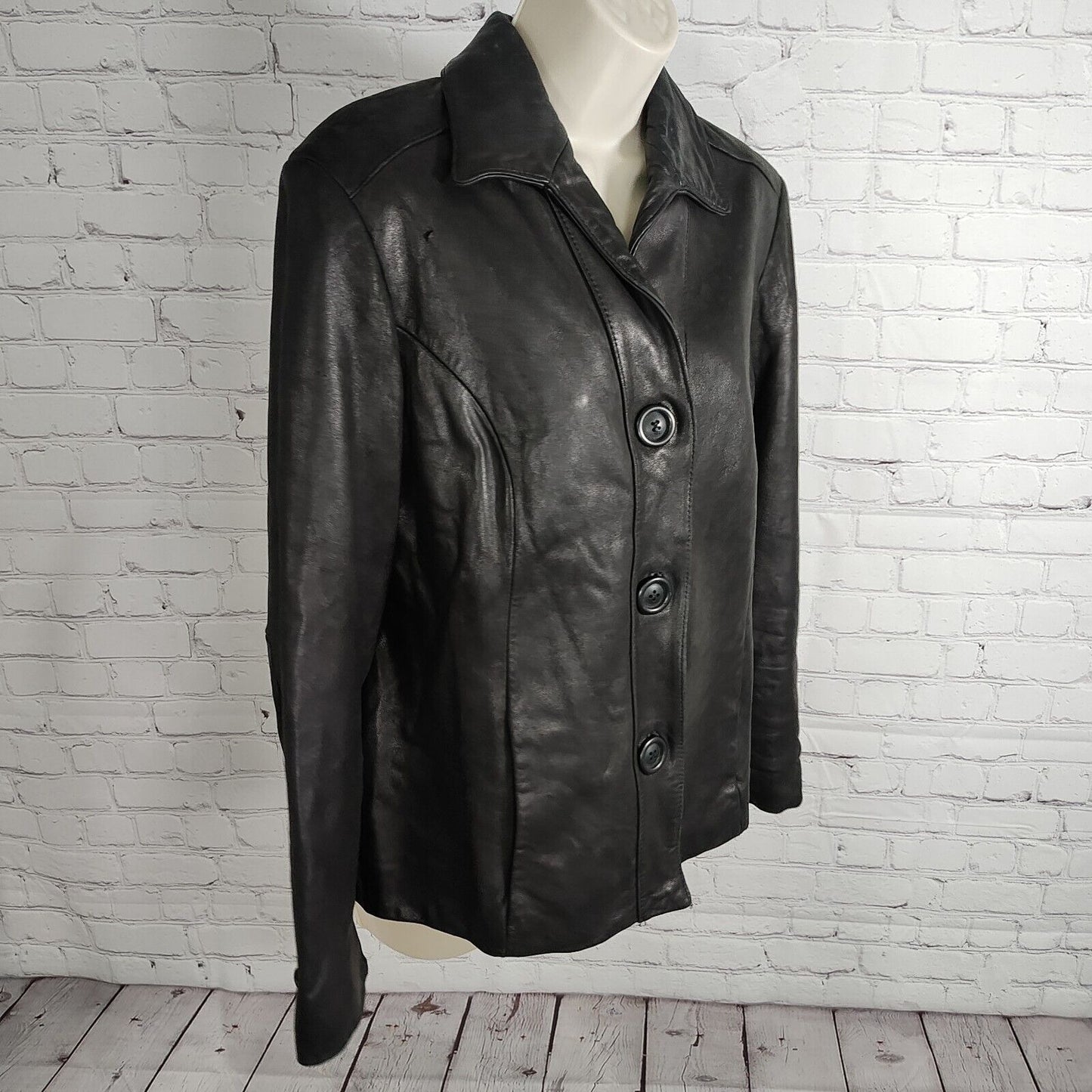 Preston & York Genuine Lamb Skin Lined Biker Style Short Jacket Women's Size M