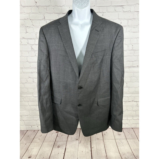 Tommy Hilfiger Solid Gray 100% Wool Two Button Blazer Jacket Coat Men’s 46L