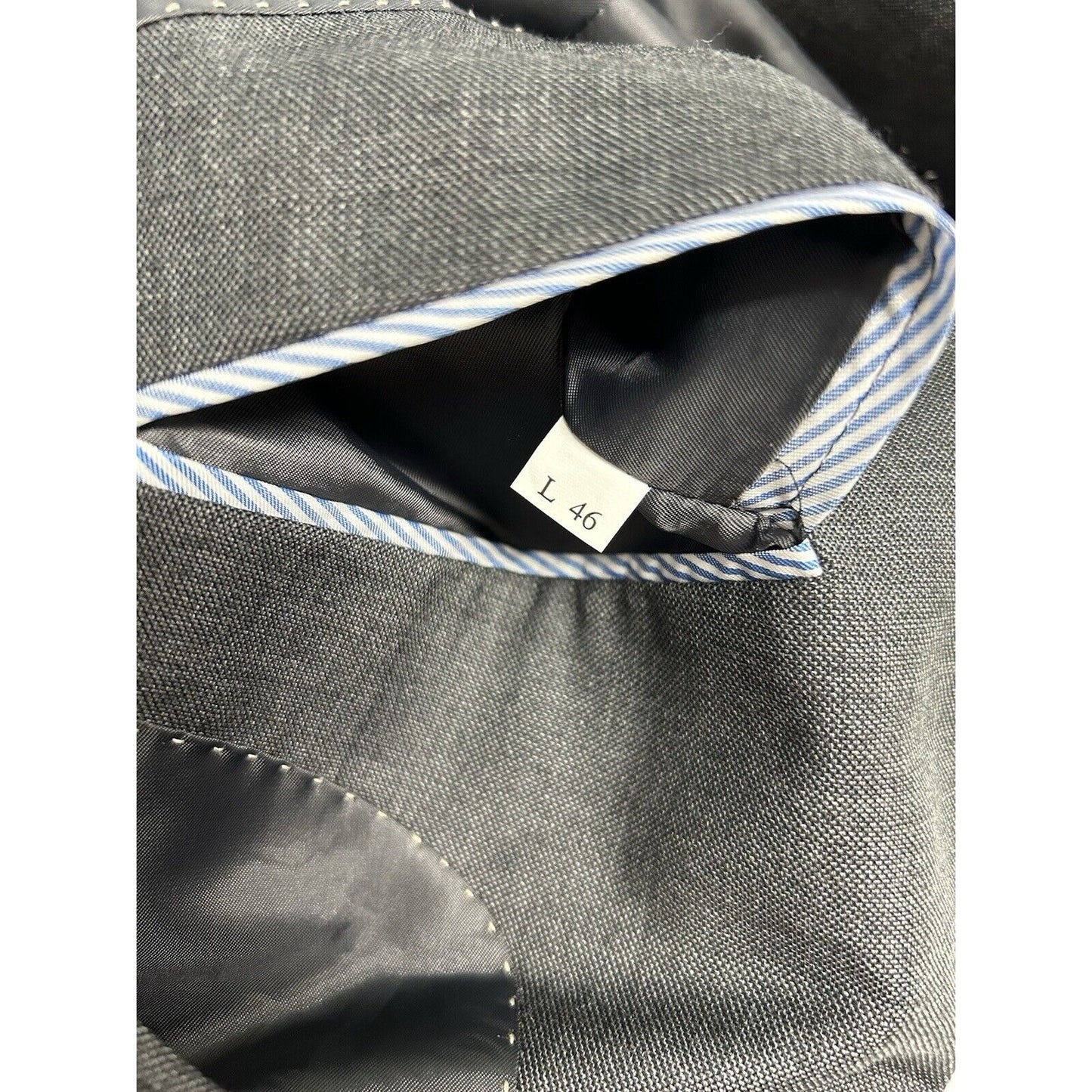 Tommy Hilfiger Solid Gray 100% Wool Two Button Blazer Jacket Coat Men’s 46L