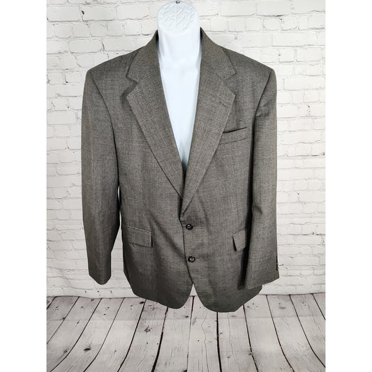 Haggar Clothing Co Gray Single Breasted Two Button Blazer USA Men’s Size 42