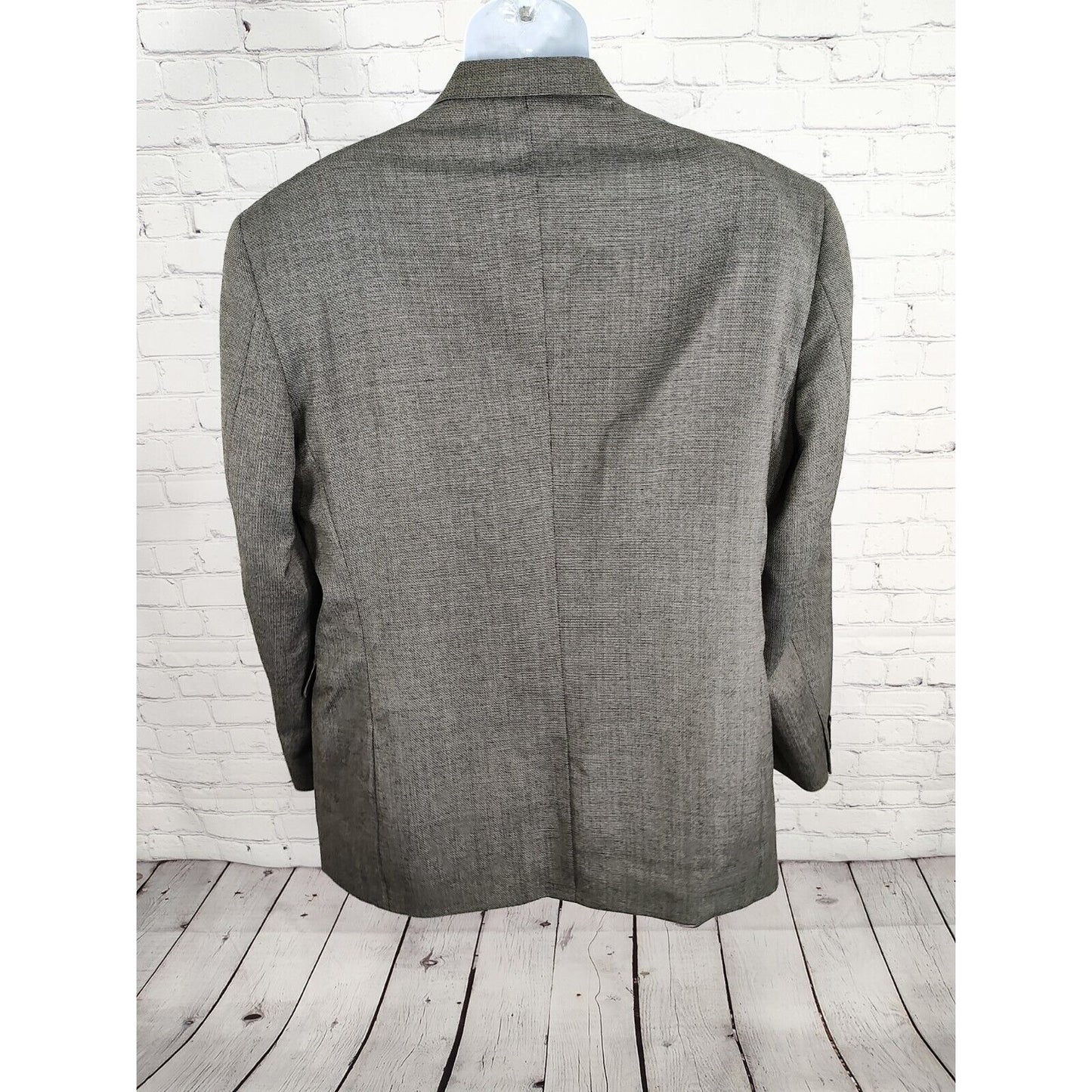 Haggar Clothing Co Gray Single Breasted Two Button Blazer USA Men’s Size 42