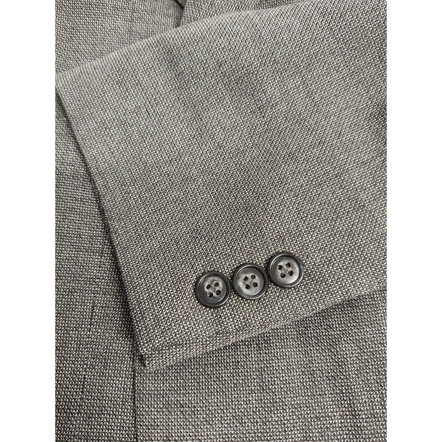 Haggar Clothing Co Gray Single Breasted Two Button Blazer USA Men’s Size 42
