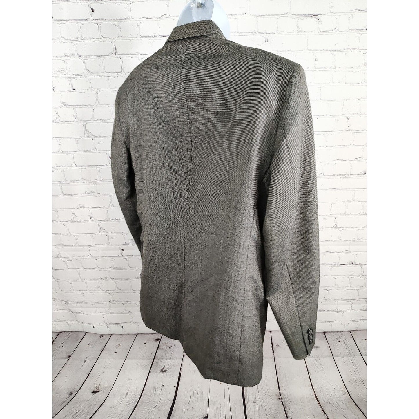 Haggar Clothing Co Gray Single Breasted Two Button Blazer USA Men’s Size 42