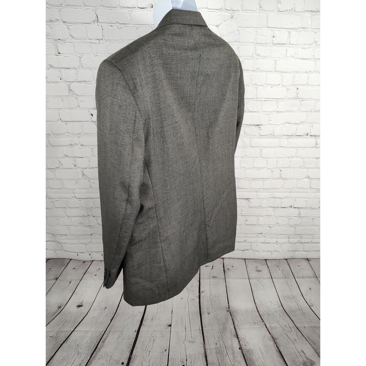 Haggar Clothing Co Gray Single Breasted Two Button Blazer USA Men’s Size 42