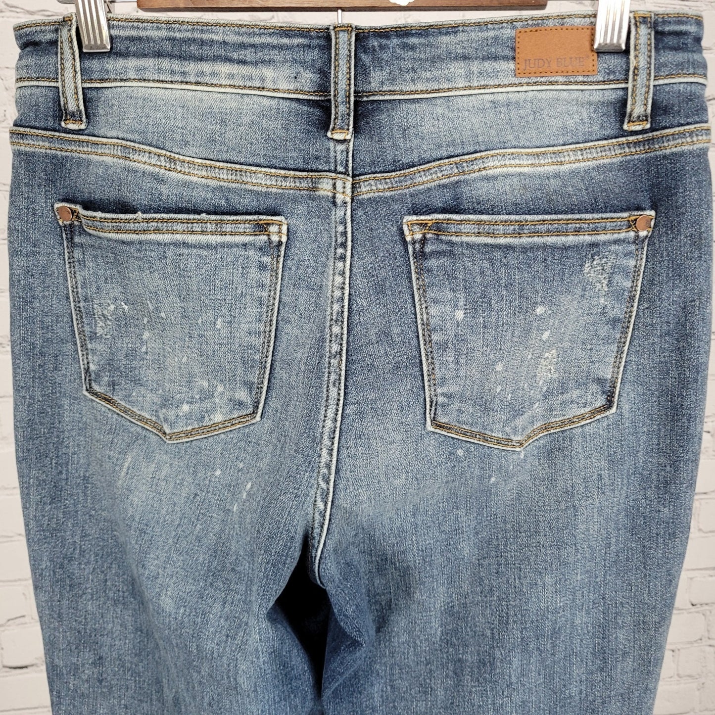 Judy Blue Denim Boyfriend Fit Mid Rise Distressed Jeans Size 7/28 (29x30)