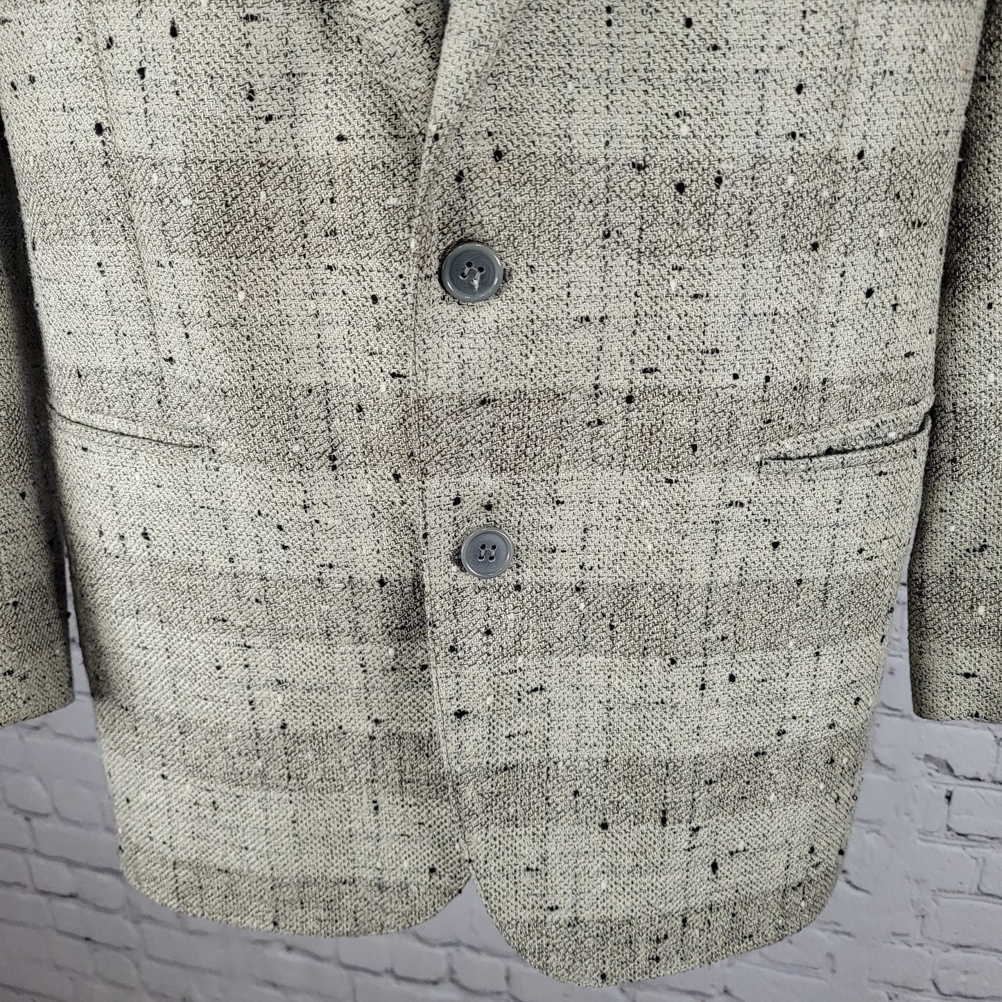 Texitaly Gina Lebole Beige Silk Wool Tweed Blazer Sport Coat Italy Made Size 36